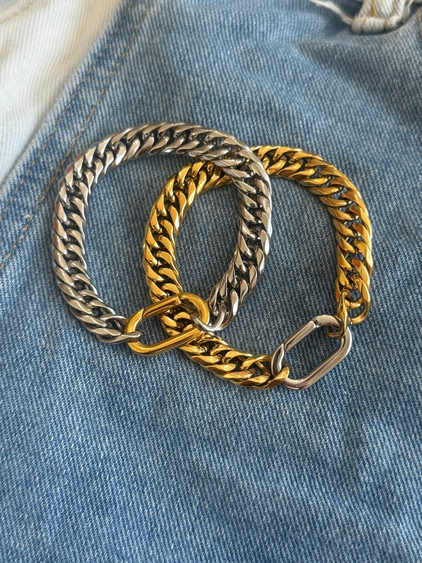 Anie Cuban Gold & Silver Bracelet