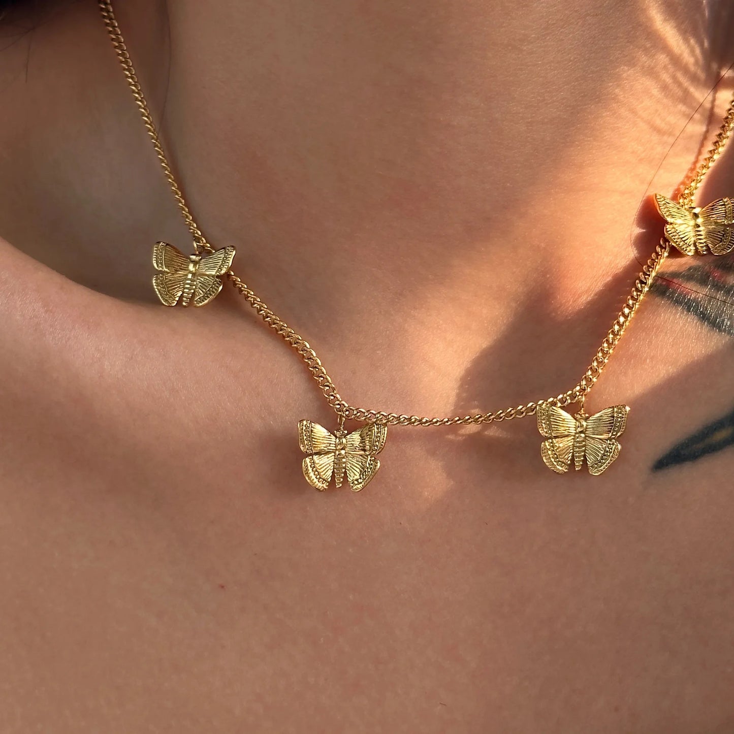 Natalia butterfly gold necklace