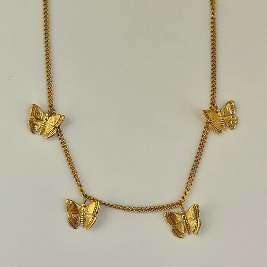 Natalia butterfly gold necklace