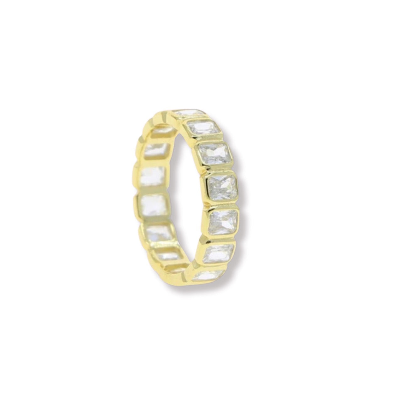 Emmaliz gold square circonia ring