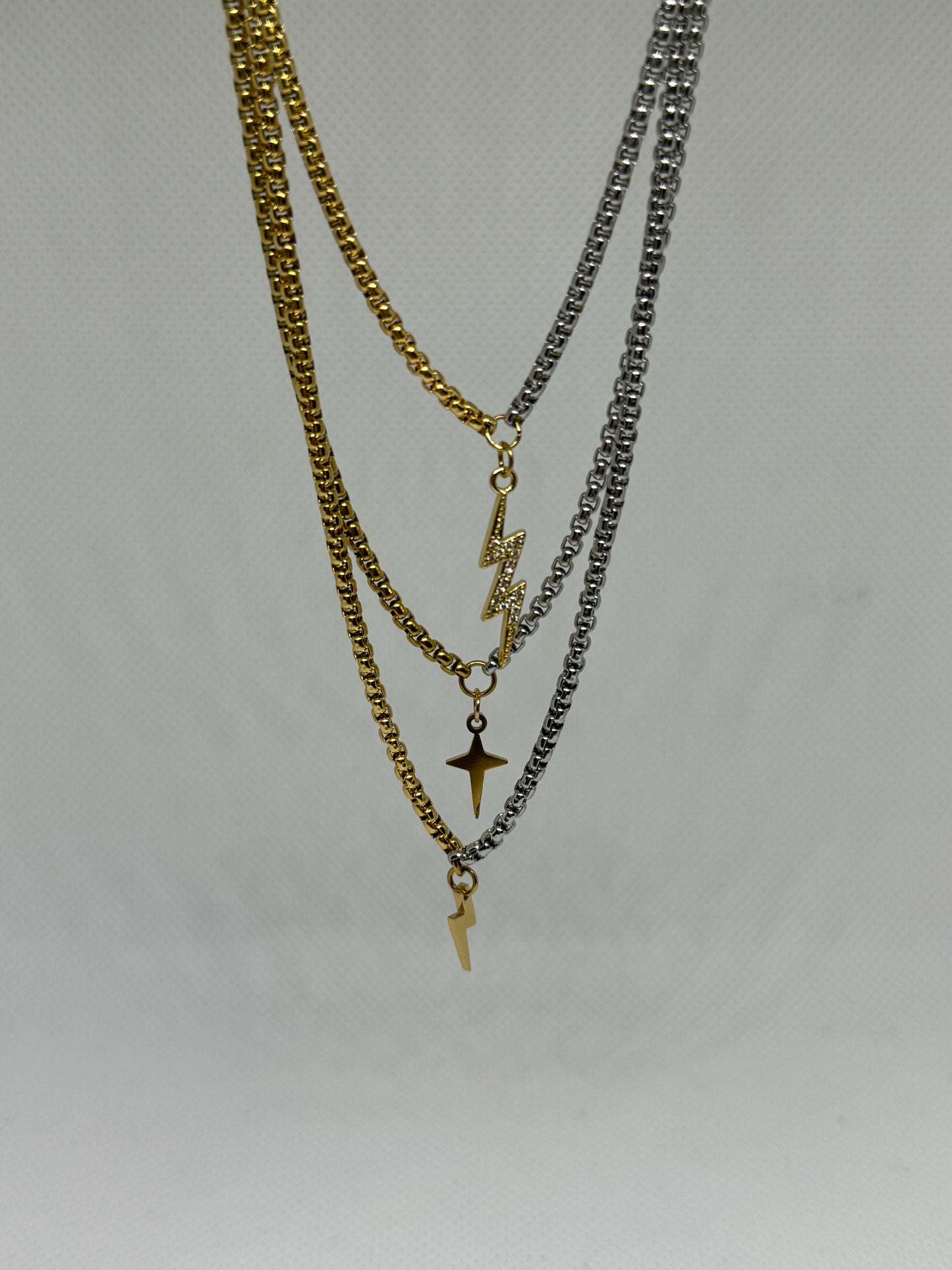 daily cross and ray silver and gold  Necklace