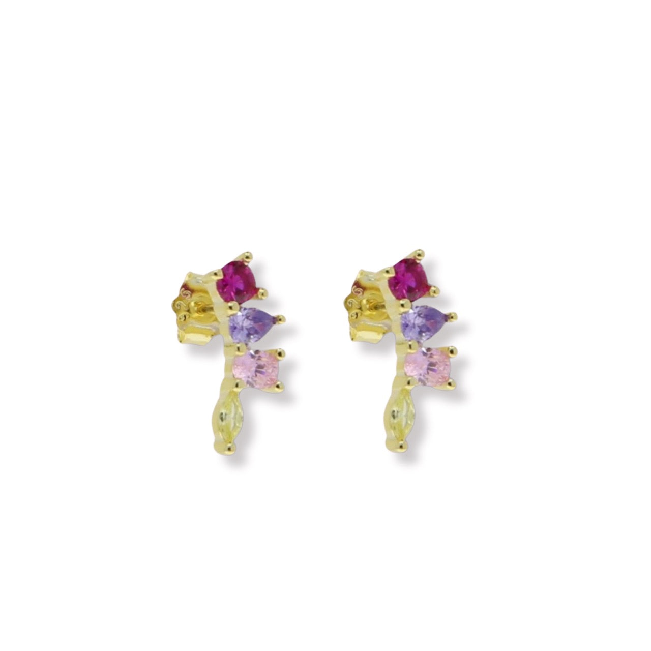 Flower pink and purple stud