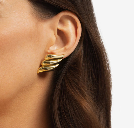 Fly studs chunky earrings