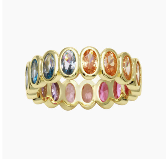 Rainbow oval ring