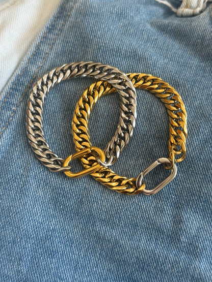 Anie Cuban Gold &amp; Silver Bracelet