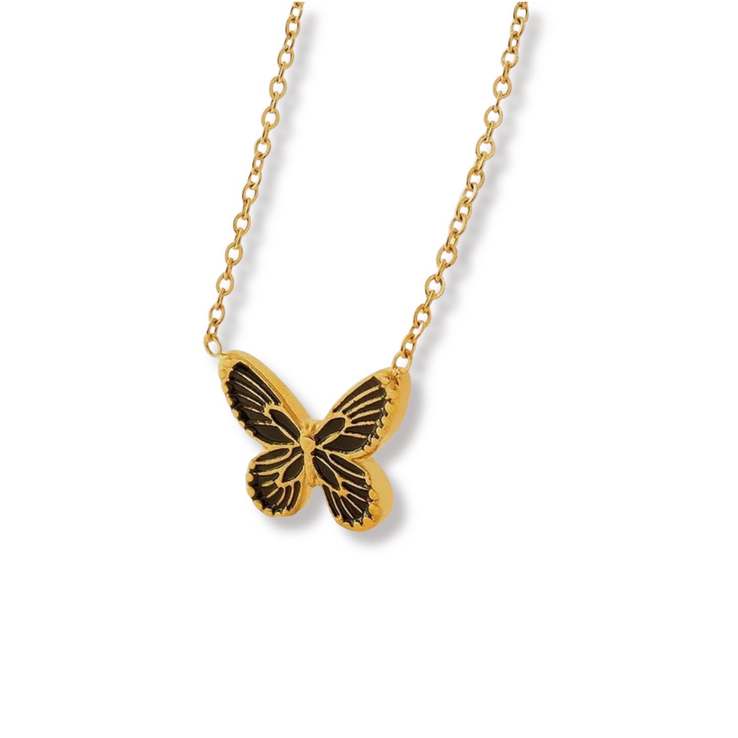 Butterfly Gold & Black Necklace