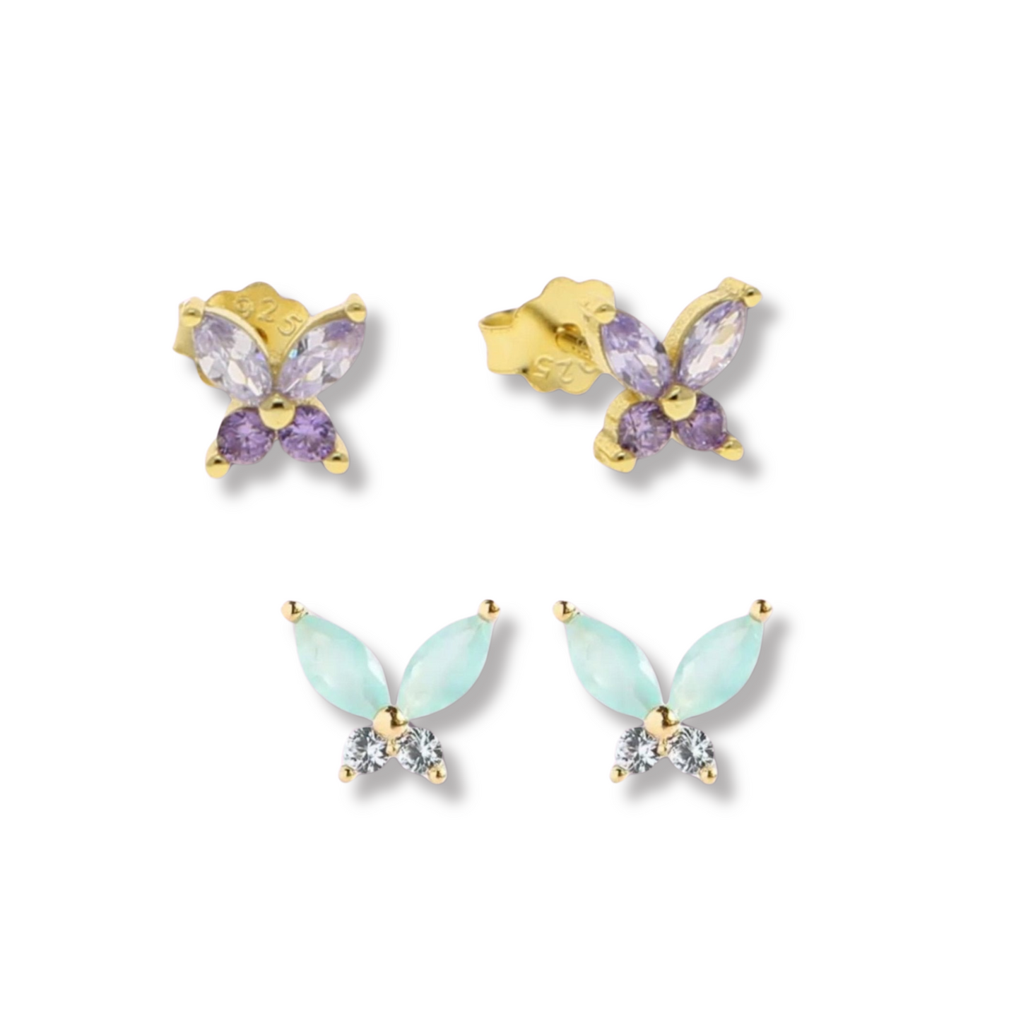 Butterfly Purple &amp; Blue Studs