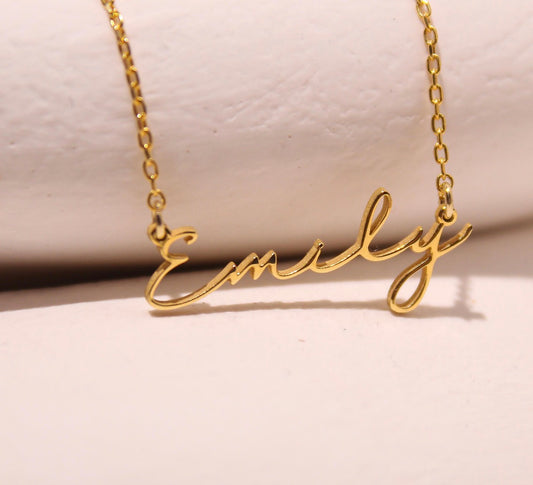 Custom italics name necklace