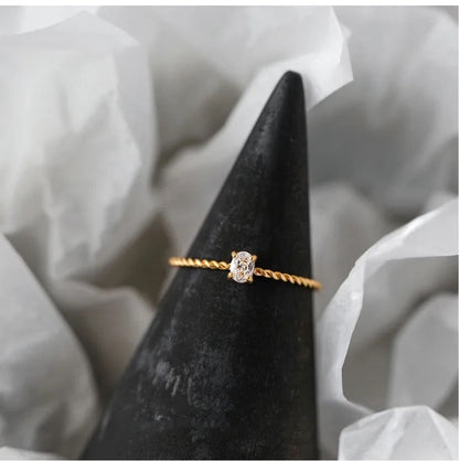 Yani gold with zirconia diamond ring