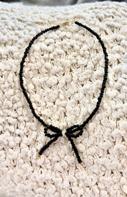 Bow black choker Necklace - Kolibri Design