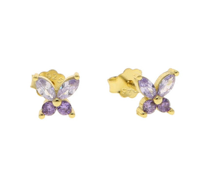 Butterfly purple and blue stud - Kolibri Design