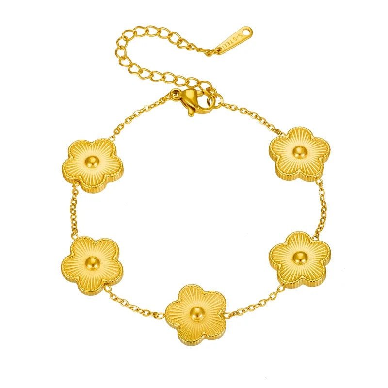 Clover flower gold bracelet and necklace - Kolibri Design