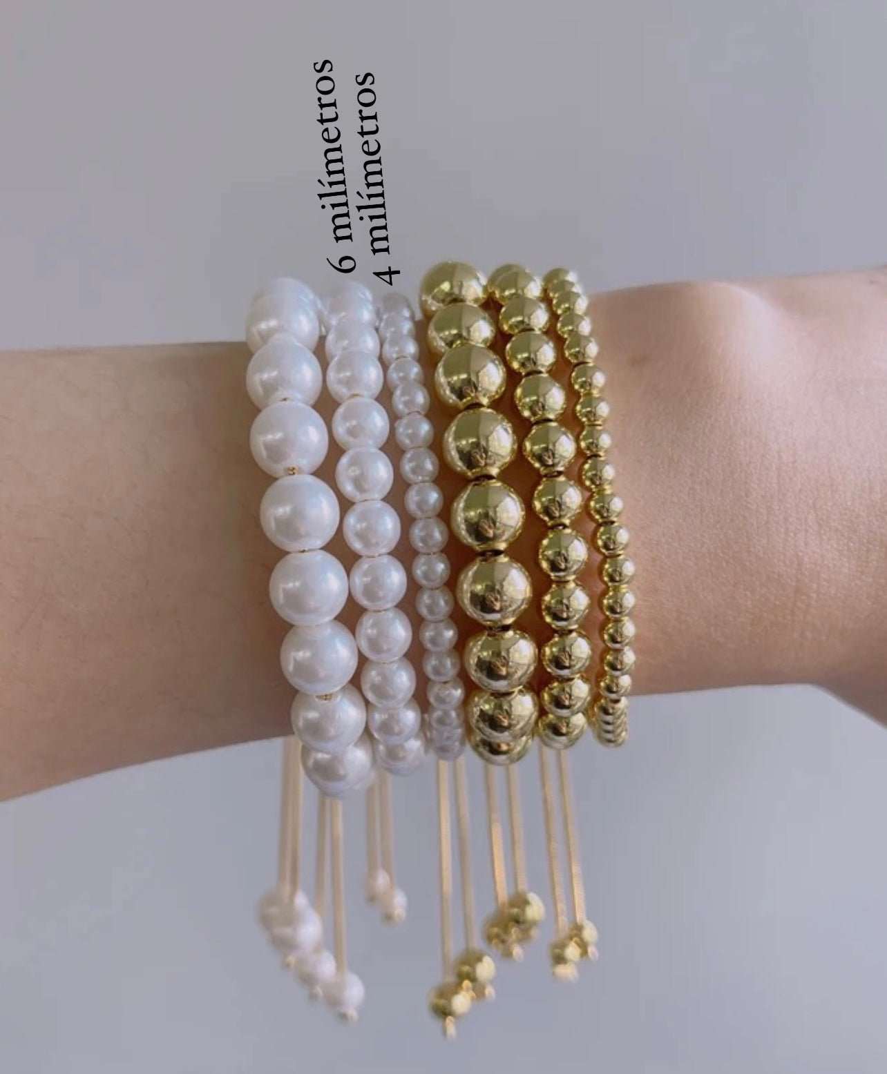 Madizon white pearls adjustable bracelet - Kolibri Design