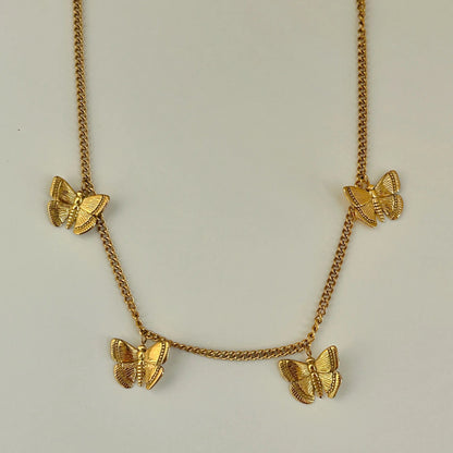 Natalia butterfly gold necklace - Kolibri Design